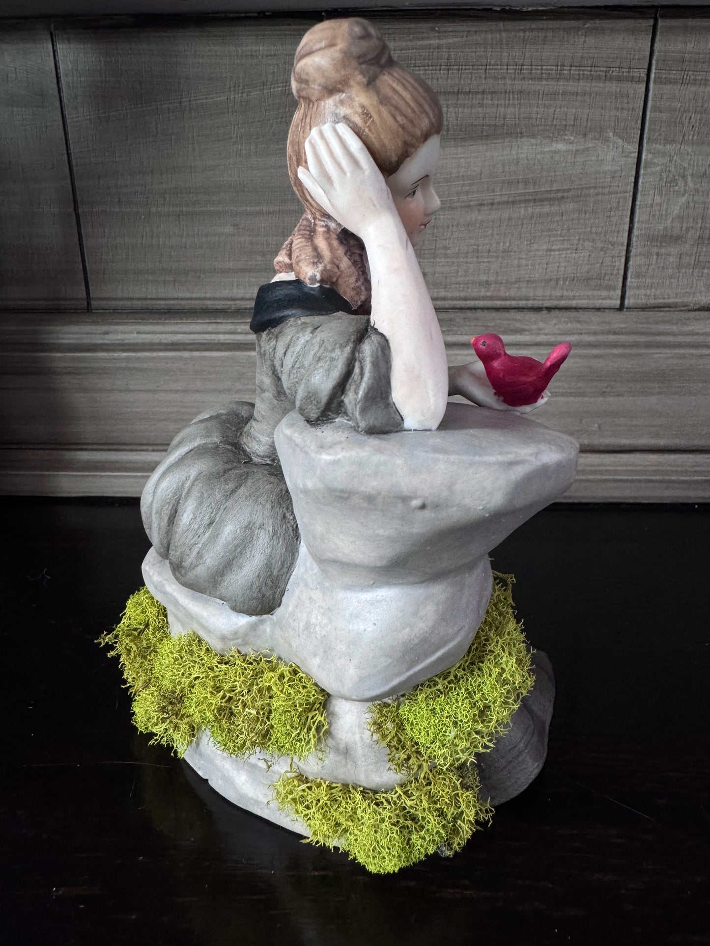 Ceramic Woman w/Red Bird