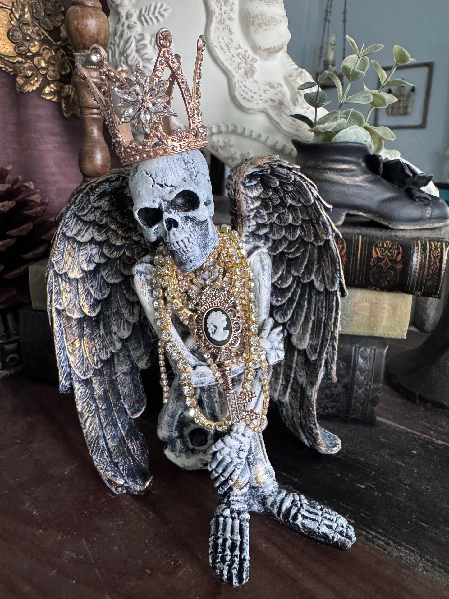 Skeleton Angel with Crown
