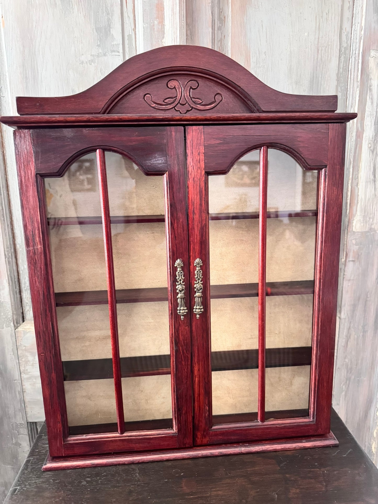 Wood & Glass Curio Display Cabinet