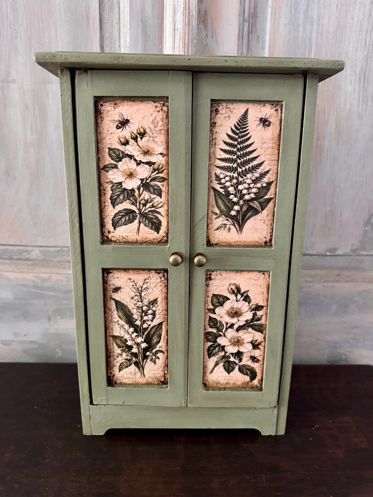 Sage Green Botanical Cabinet