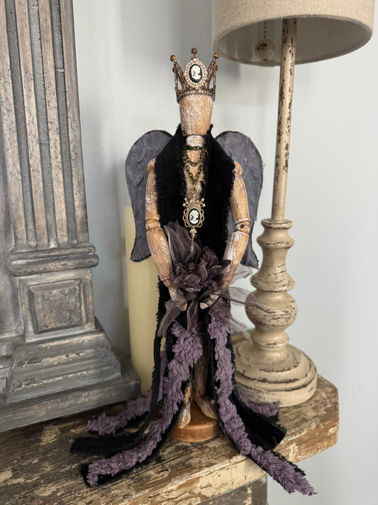 Angel Mannequin with Black Wings