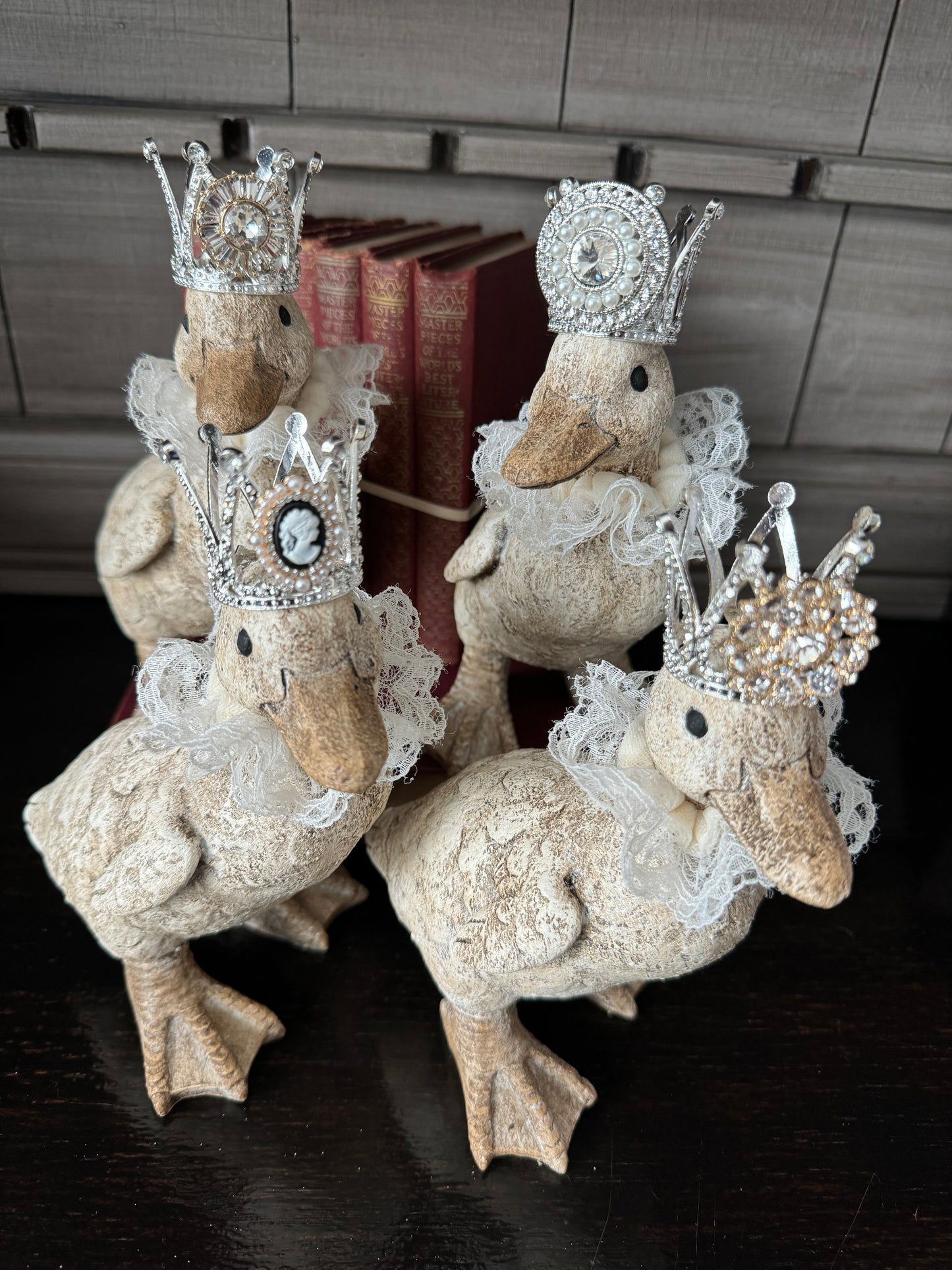 Hand Painted Ducks with Crowns