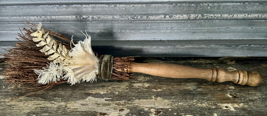 Handcrafted Witch's Broom | Primitive Halloween Shelf Decor