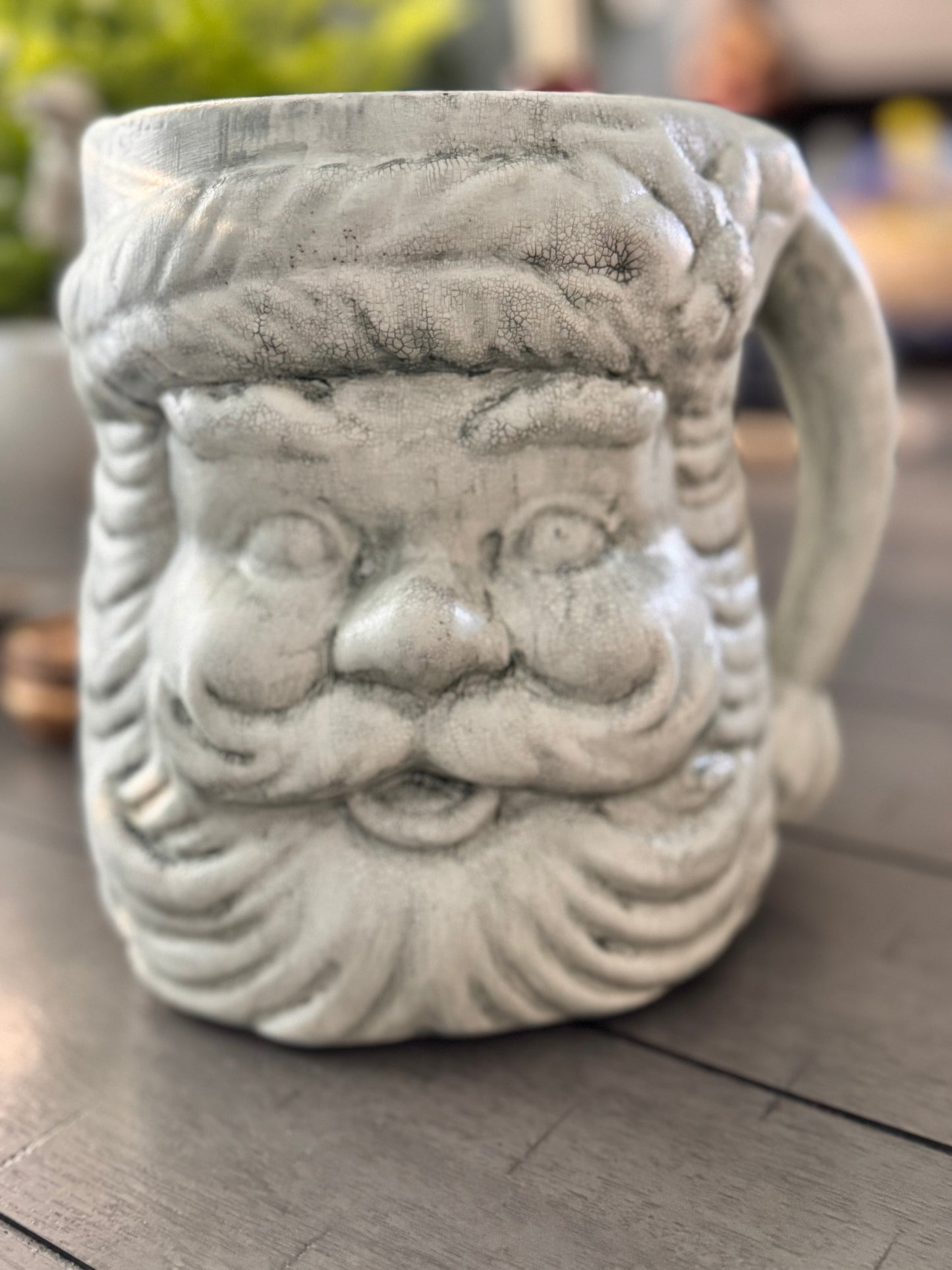 Hand Painted Santa Crock