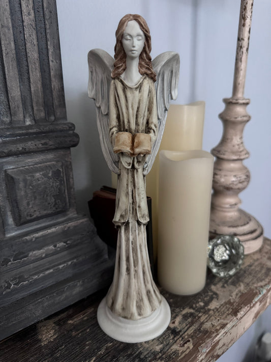 Hand Painted Angel Statue / Candle Holder