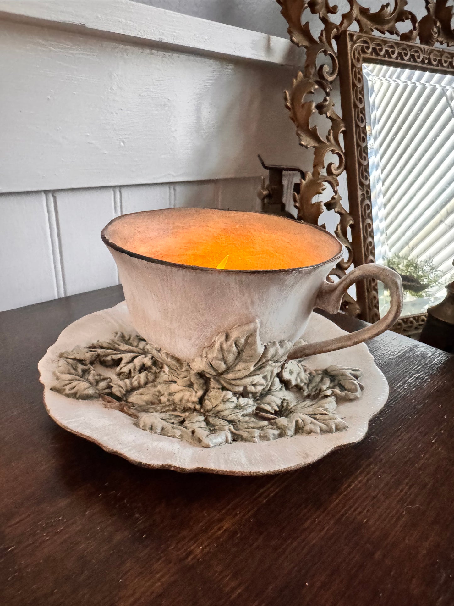 Repurposed Tea Cup and Saucer