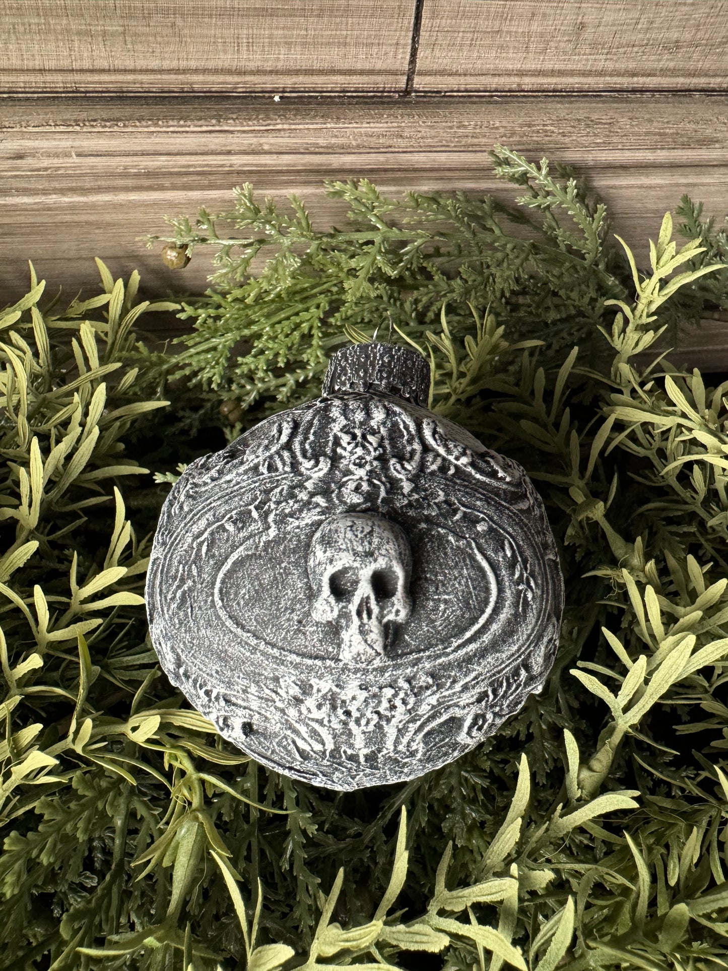 Black and White Skull Ornament