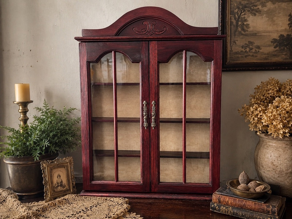 Wood & Glass Curio Display Cabinet