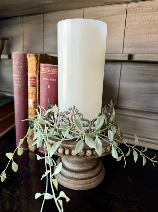 Wood and Metal Candle Holder