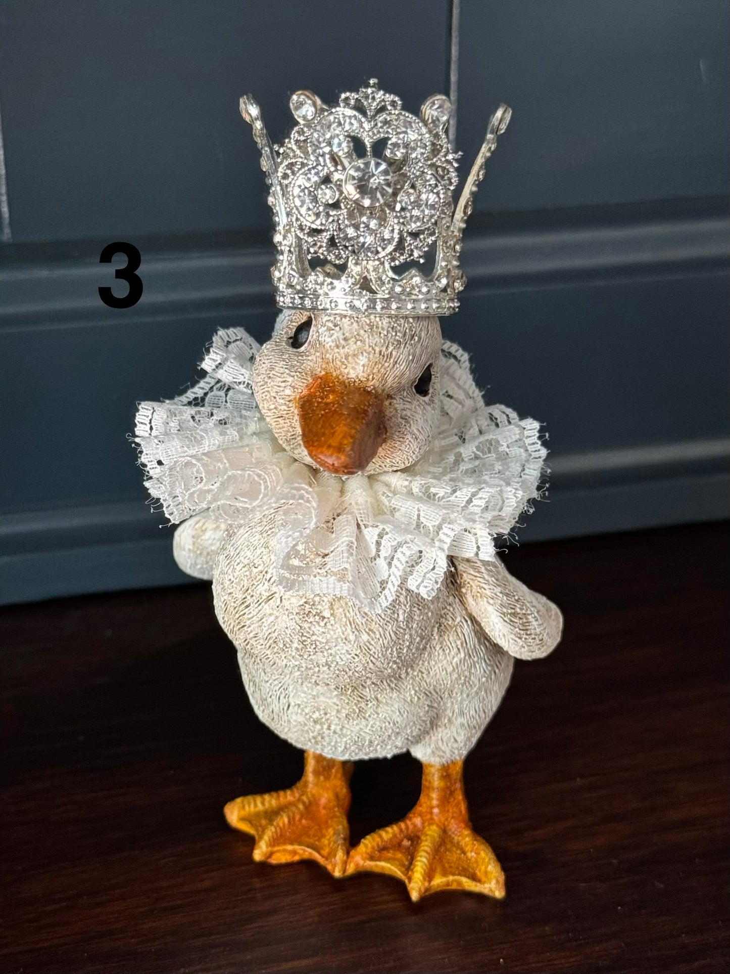 Hand Painted Crowned Duck Figurines