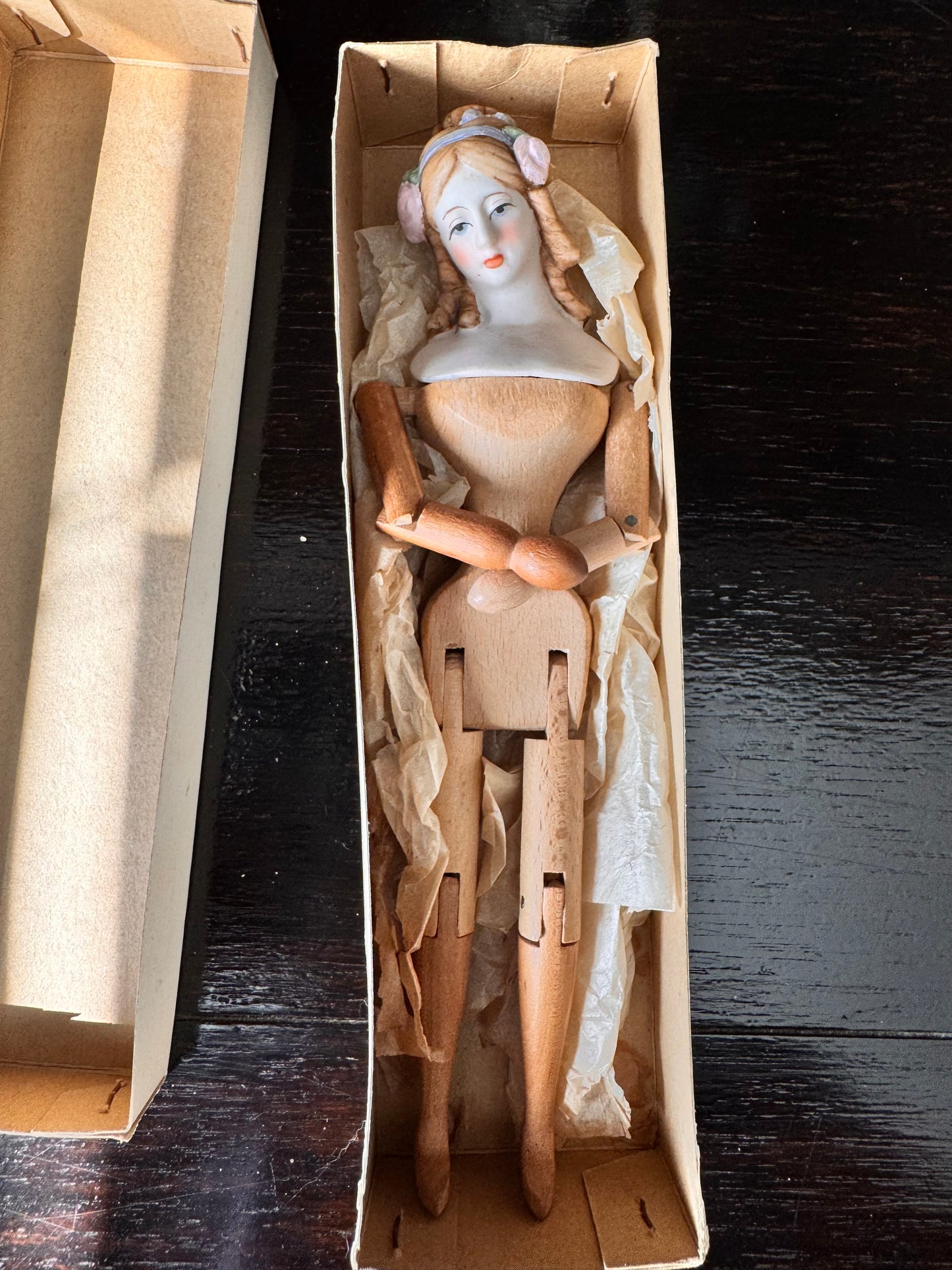 Vintage Shackman Bisque Doll with a Wooden Body