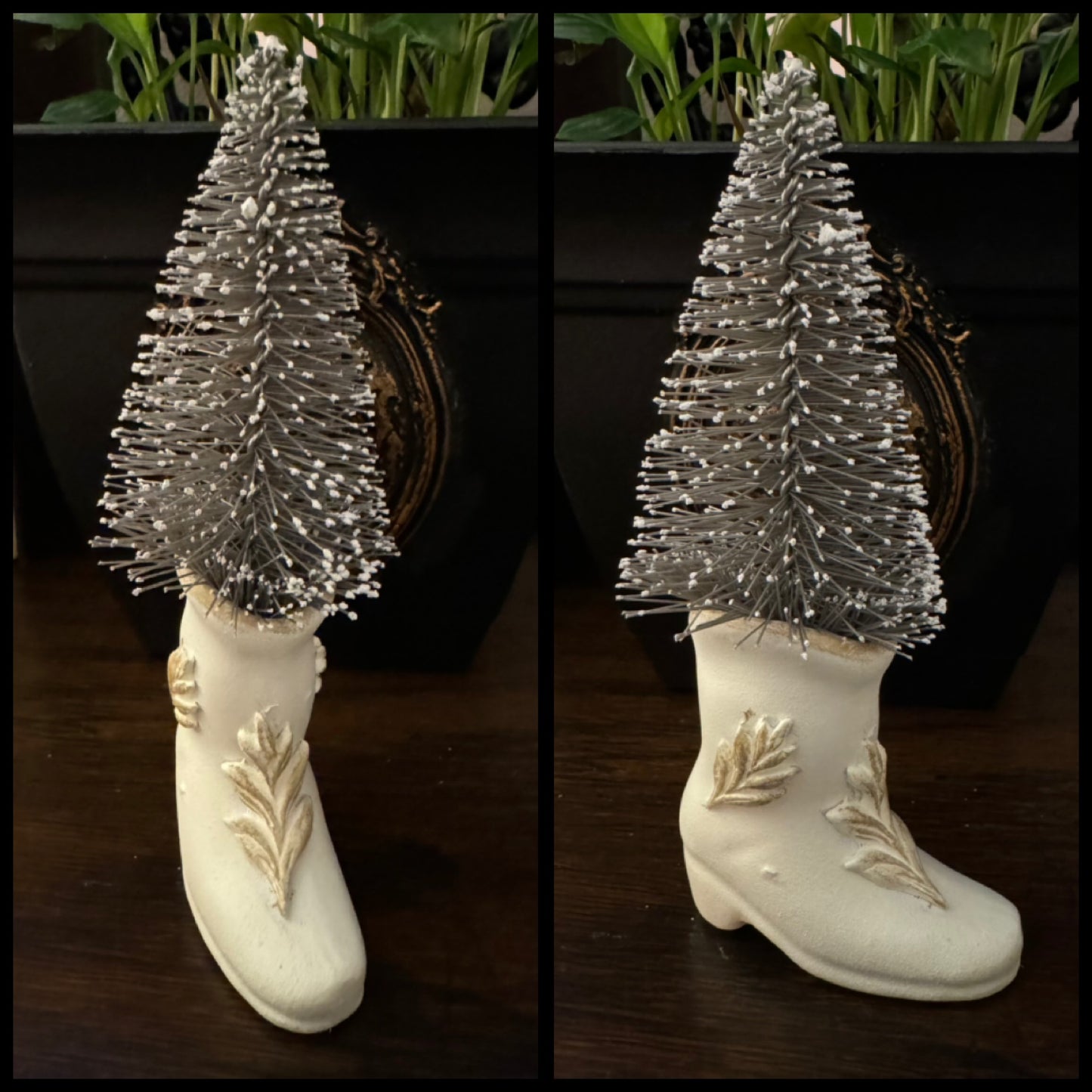 Miniature Porcelain Shoes with Bottle Trees