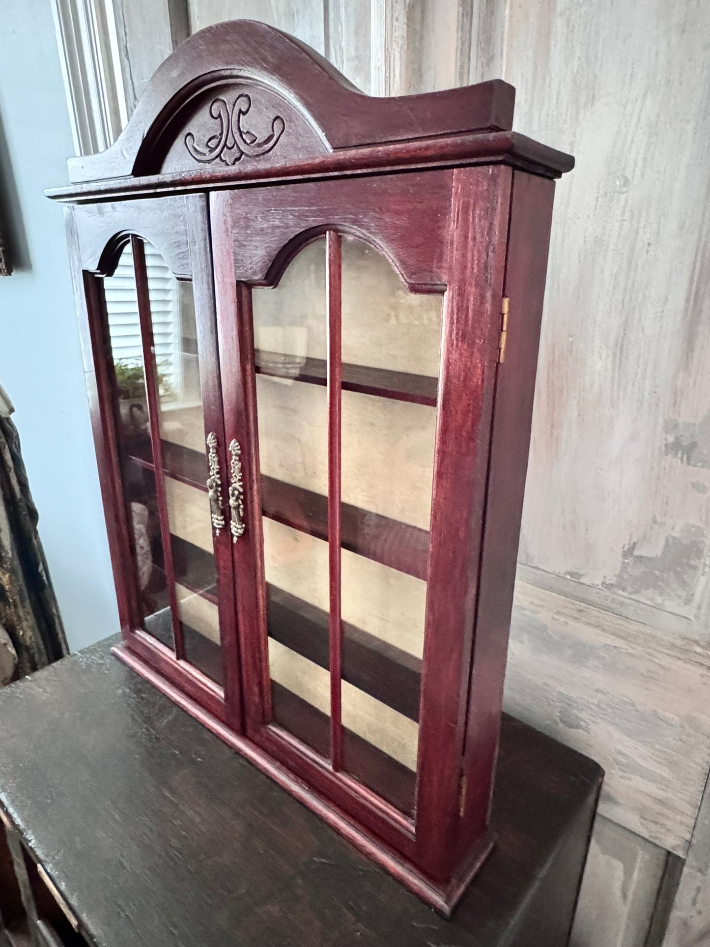 Wood & Glass Curio Display Cabinet