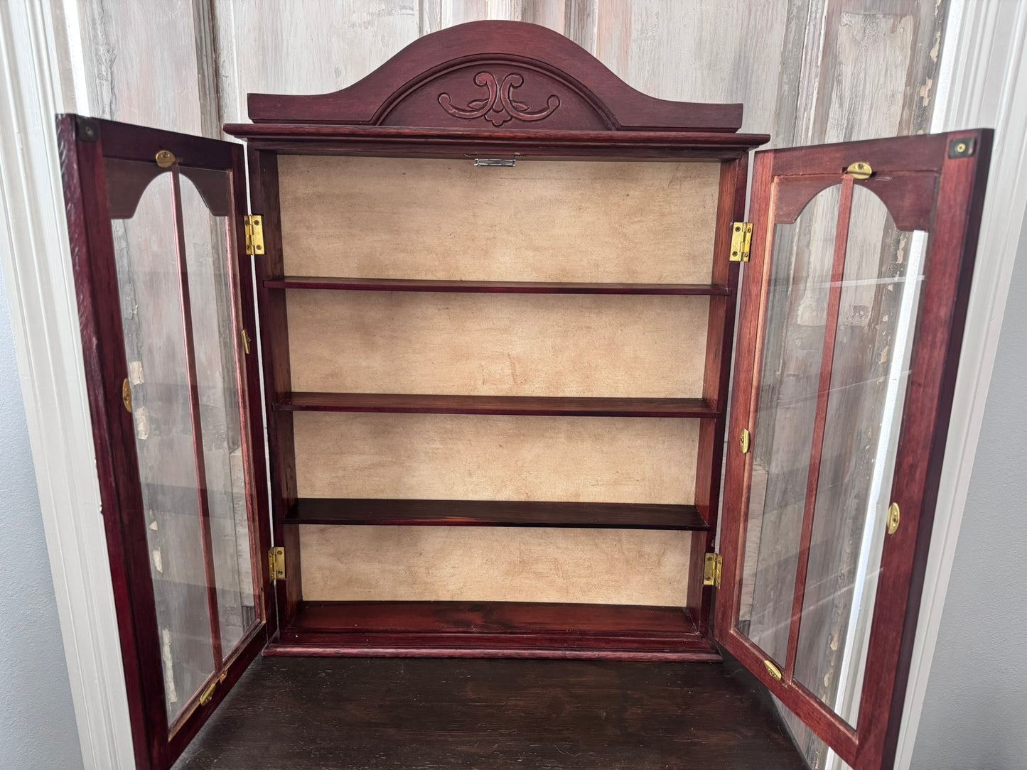 Wood & Glass Curio Display Cabinet