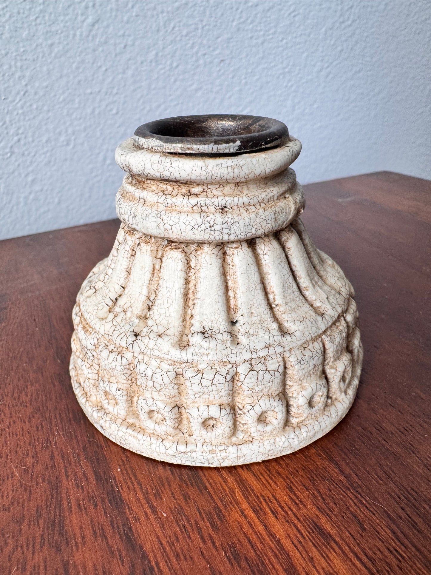 Hand Painted and Aged Candle Holder