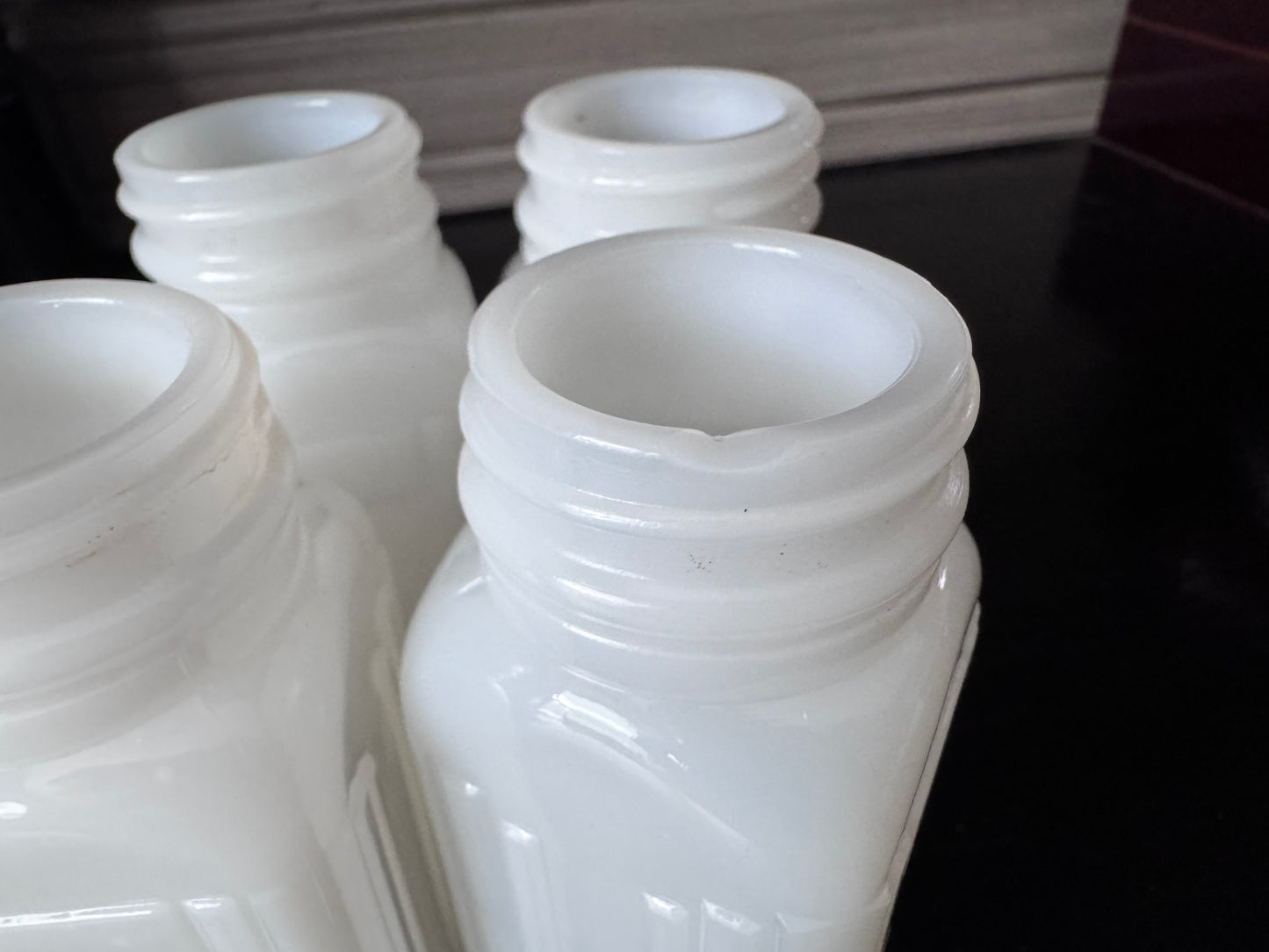 Milk Glass Spice Jars (Set of 4)