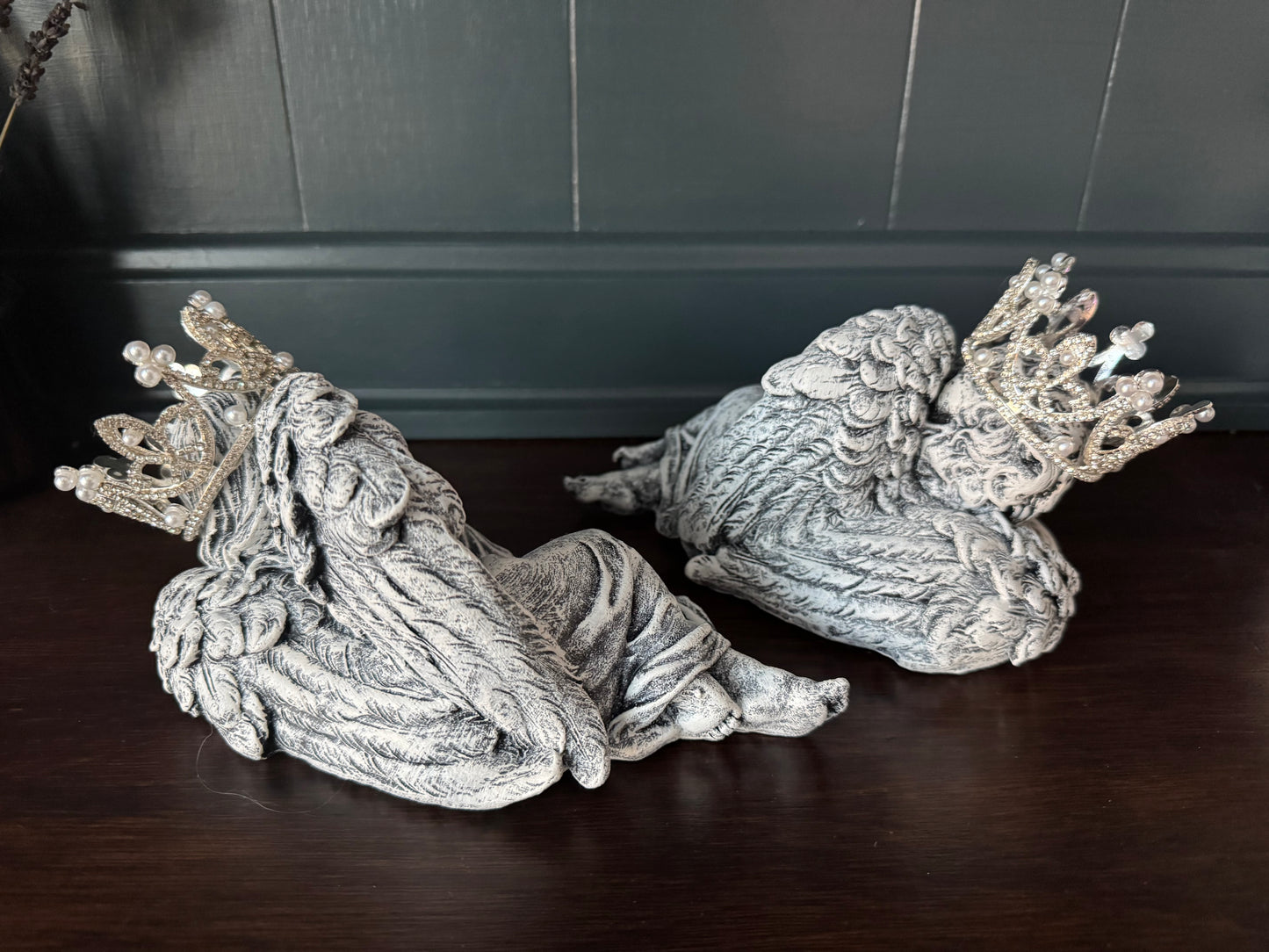 Hand Painted Resin Angels with Embellished Crowns
