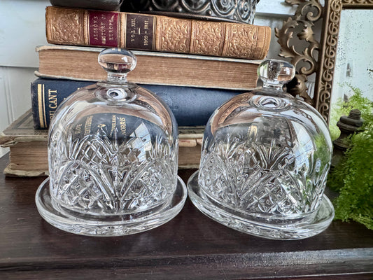Cut Glass Butter Dish with Dome