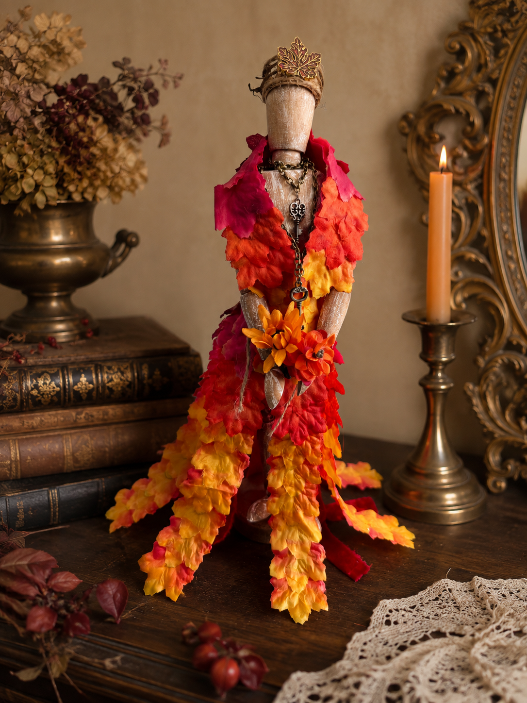 Autumn Leaf Artist Mannequin | One-of-a-Kind Fall Decor