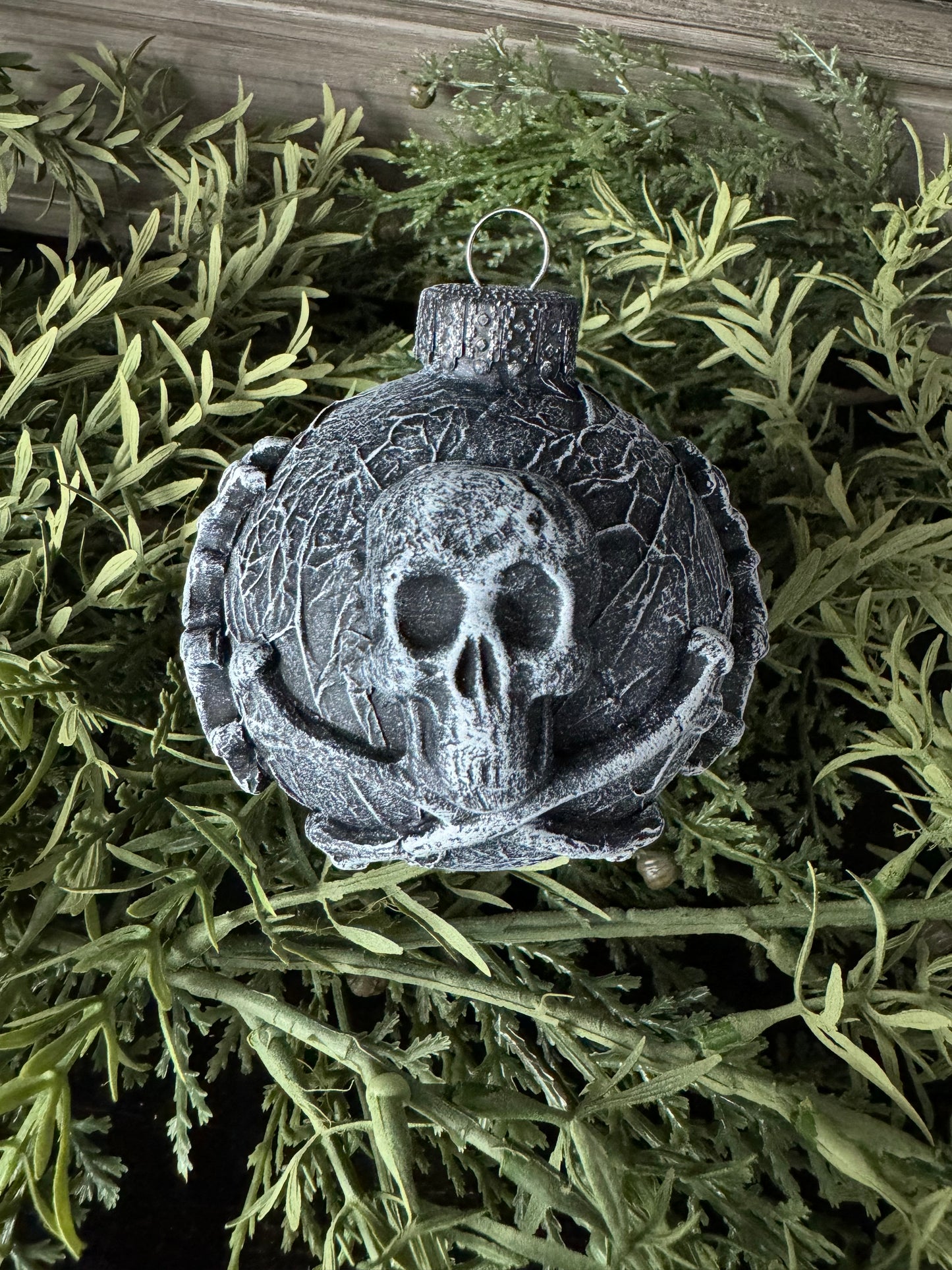 Black and White Skull Ornament