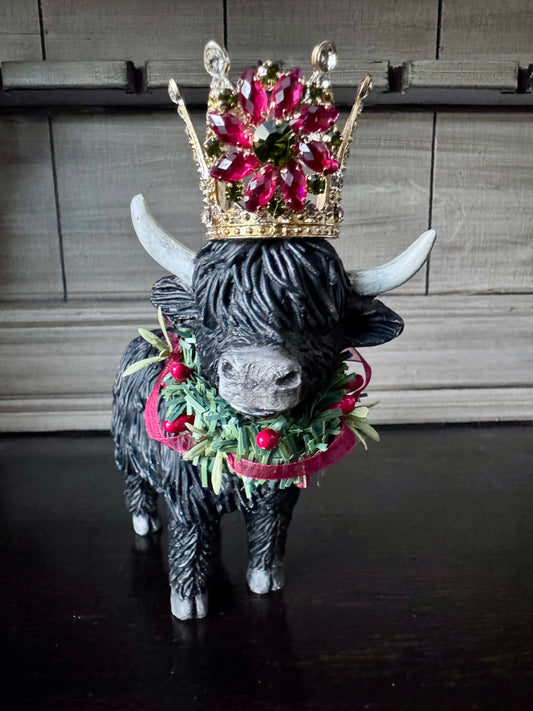 Highland Christmas Cow