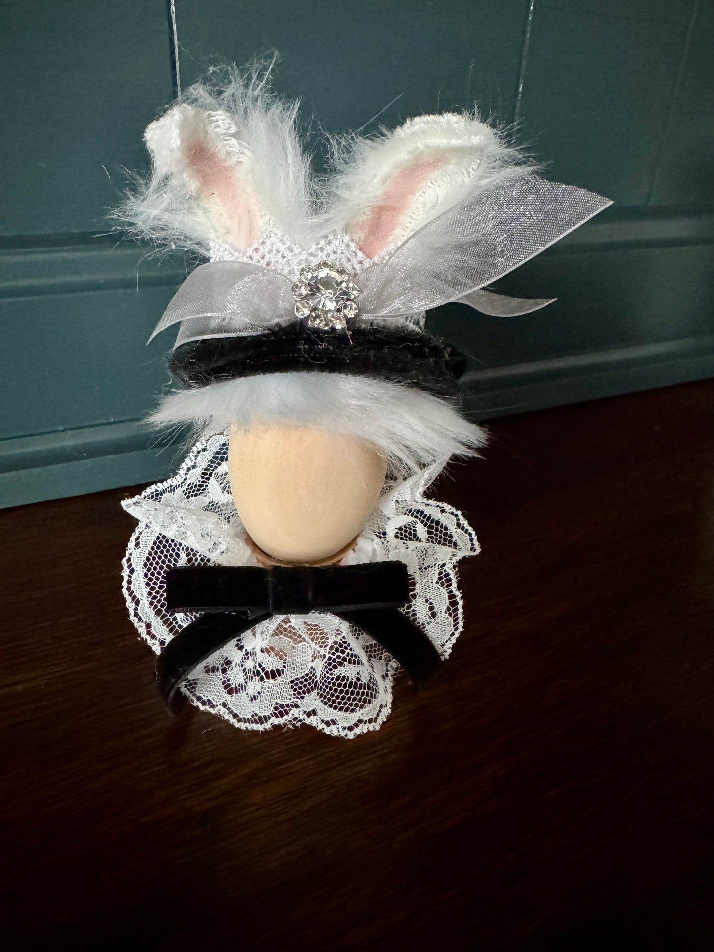 Whimsical Handmade Bunny Top Hat Egg